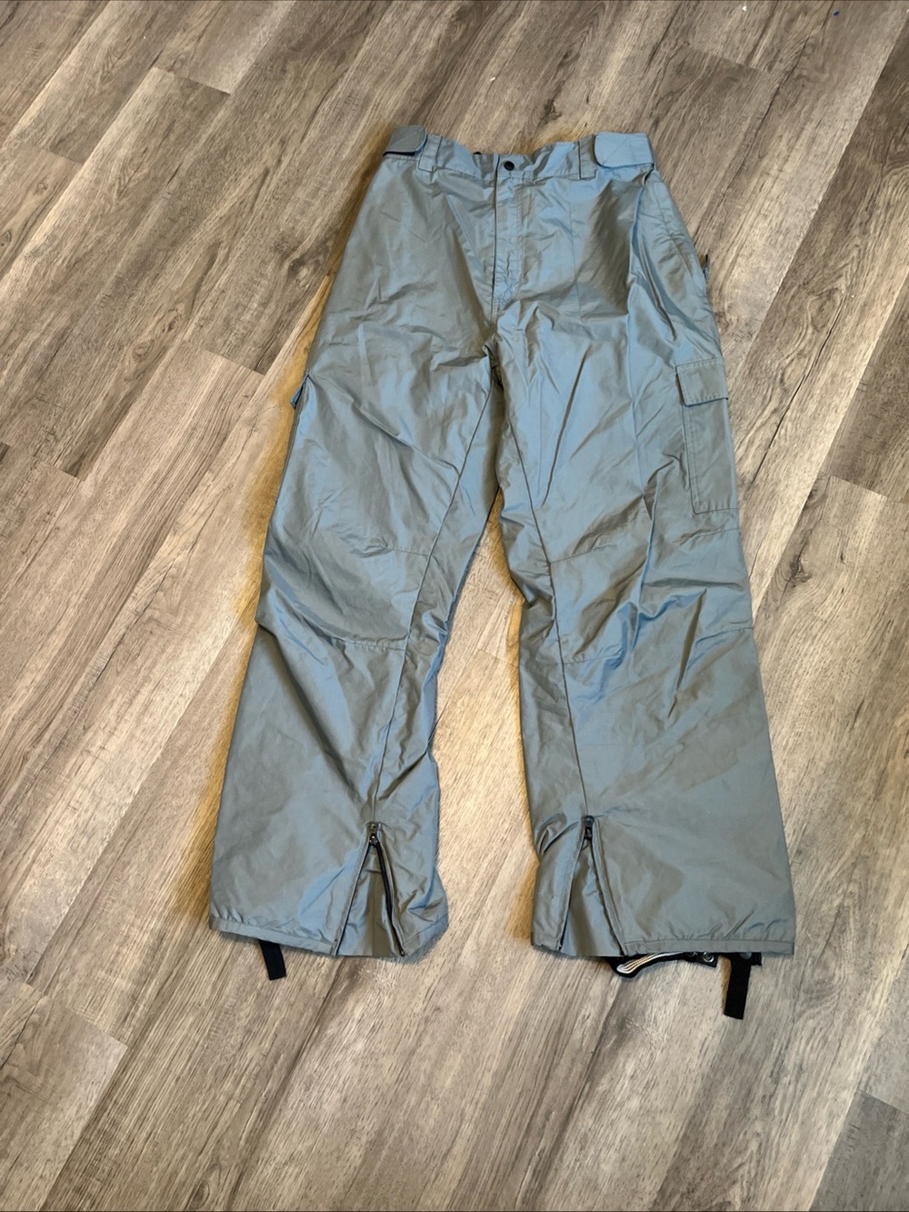 Men's Light Gray Cargo Snow Pants L